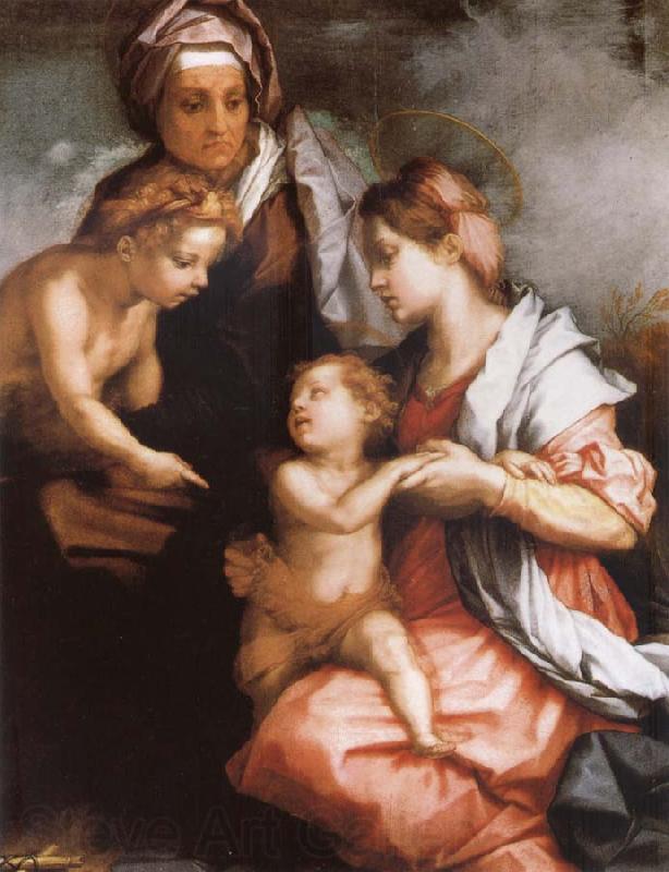 Andrea del Sarto The Madonna and the Nino, with Holy Isabel and the young one San Juan Norge oil painting art